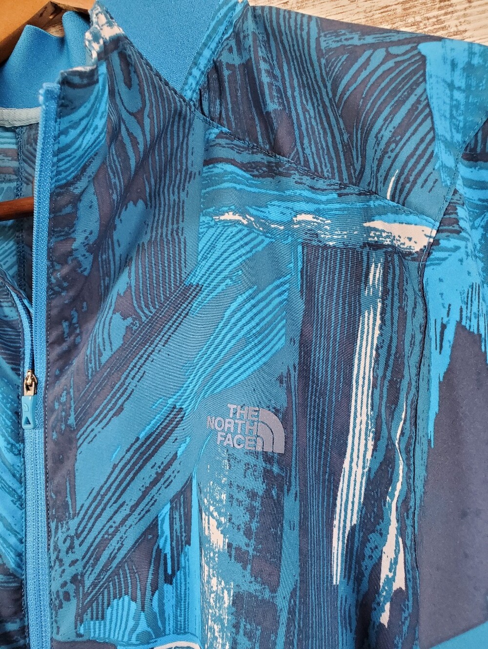 The North Face Rapido Running Jacket Blue Abstract Windbreaker Medium Gorpcore - Picture 4 of 12